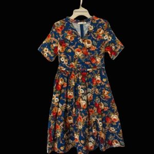 Cottage Core Floral Print Dress Small